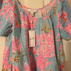 Lilly Pulitzer Aqua and Pink Coral Dress